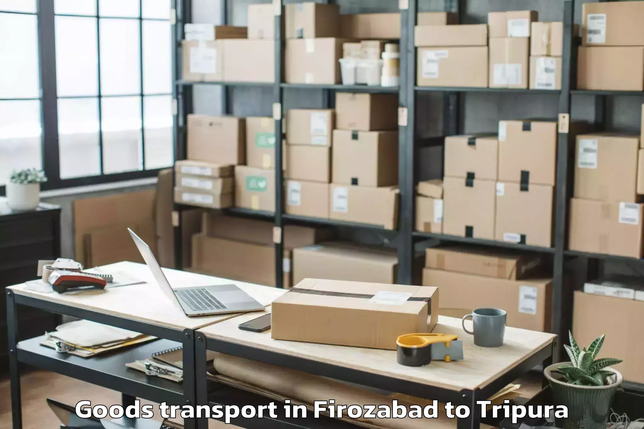 Book Firozabad to Santirbazar Goods Transport